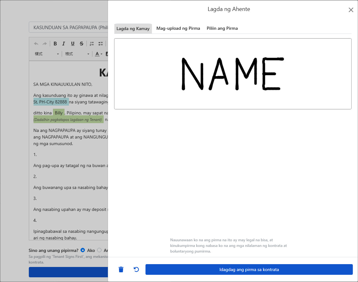 Window ng Lagda: Hand-draw, Mag-upload o Gamitin ang Naka-imbak na Pirma