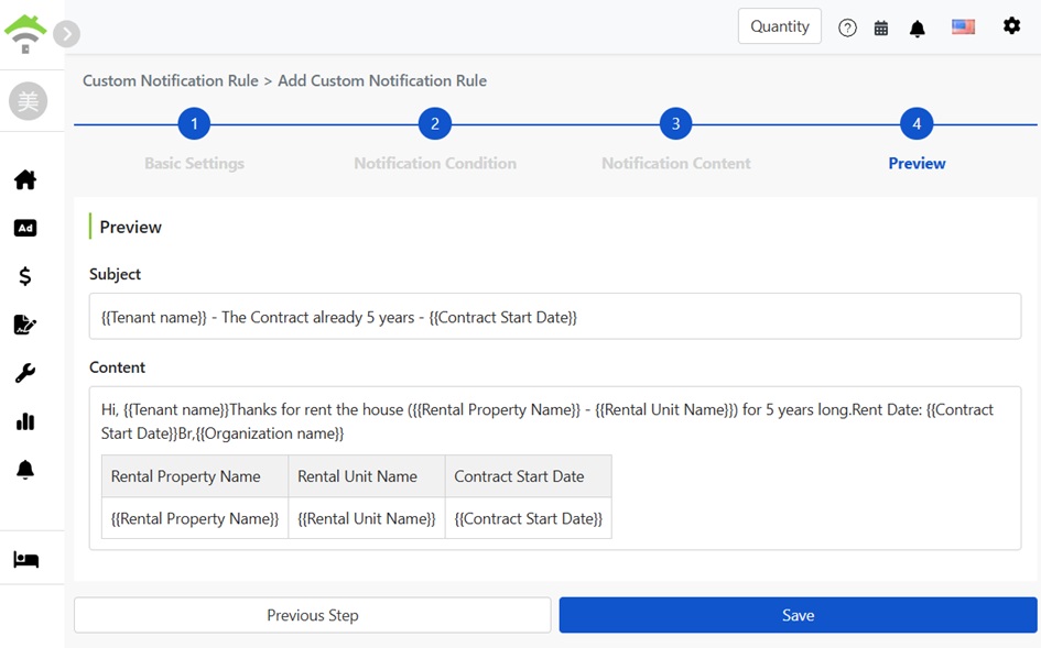 Preview Notification: Subject, Body, and Report Table