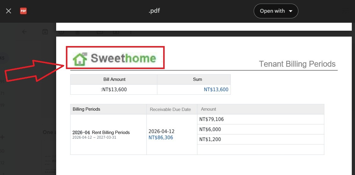 Result Comparison: Contract PDF changing from RentPackage logo to your company logo