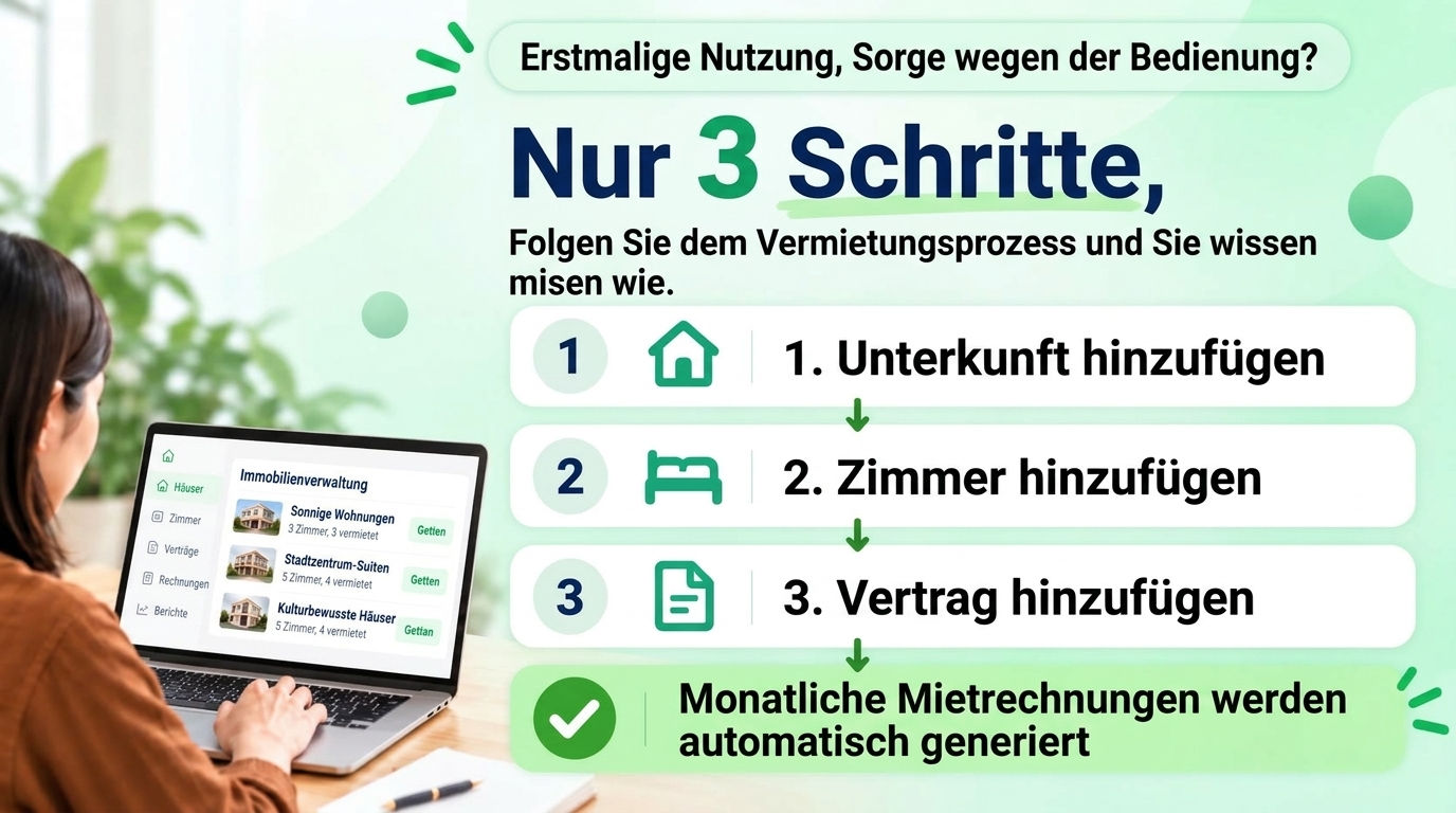 Wie lange dauert es, bis man es beherrscht? Folgen Sie einfach Ihrem Vermietungsablauf: