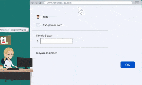 Khusus Agen: Isi kontrak, periode biaya manajemen otomatis terbuat.