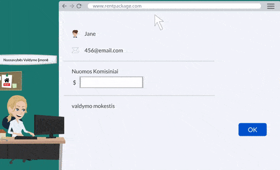 Agentams skirta funkcija.: Pildant sutartį automatiškai generuojama administravimo mokesčio sąskaita.