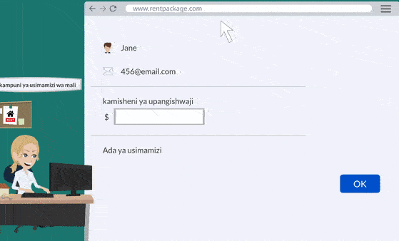 Kwa ajili ya mawakala pekee: Jaza mkataba, kipindi cha ada ya usimamizi huundwa kiotomatiki.