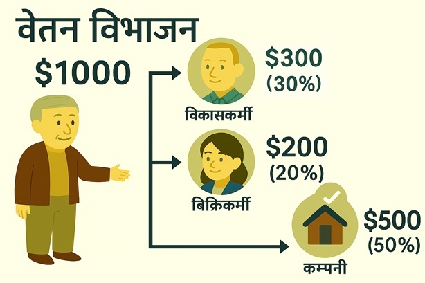 ब्रोकर विशेष - कमिशनलाई अनुपातमा बाँडेर कर्मचारी बोनसमा दिने: कर्मचारी विकास, बिक्रीमा लाग्ने कर्मचारी, ब्रोकर कम्पनी