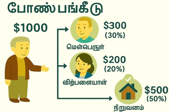 மூகங்களுக்கே சேர்த்தது - அதனைப் பிரிப்பின் அடிப்படையில், பணியாளர்களுக்கு பாதியை பரிசளிக்கும் பௌன்ஸ் மதிப்பை அமைக்கவும்: உற்பத்தி ஊழியர்கள், கலைக்க முகவர்கள், மேடை நிறுவனம்