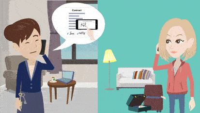 lease is sent, and the tenant can sign with one click!Open the email or link on a phone or computer to sign.