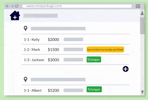 Har bir xona, shartnoma, hisob holatini tezda o'zlashtirish