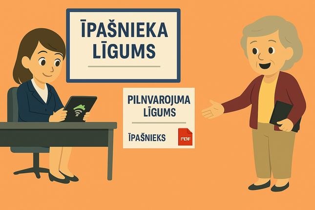 Ekskluzīvi aģentiem.: Tiešsaistes īpašnieku pilnvarojuma līguma parakstīšana