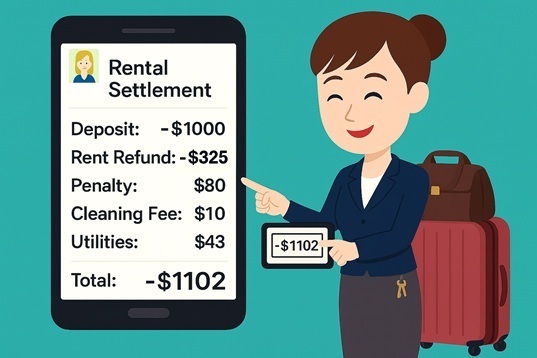 Moving out without calculations! the system automatically calculates the move-out settlement bill