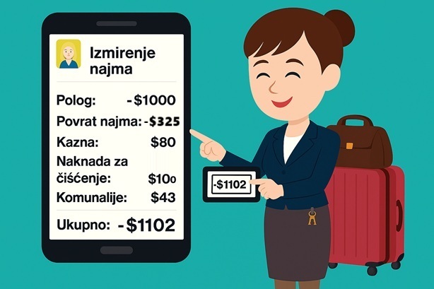 Otkazivanje najma lako! Sustav automatski izračunava završni račun.