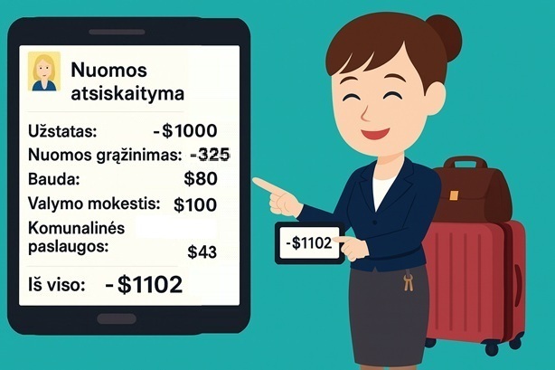 Jokių rūpesčių dėl išsikraustymo skaičiavimų! Sistema automatiškai sugeneruoja išsikraustymo sąskaitą.