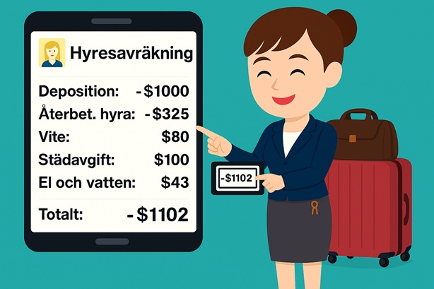 Avflyttningsberäkning! Systemet genererar automatiskt slutavräkning vid avflyttning.