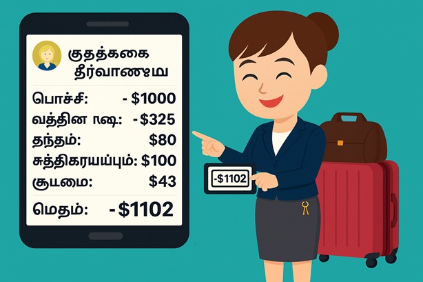 வாடகை இல்லாமல் கணக்கிடவும்! வெளியேற்ற இறுதி கணக்கைச் система தானாகக் கணக்கிட்டு.