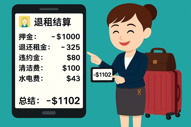 退租免计算! 系统自动算出退租结算账单